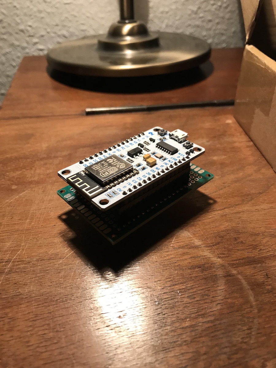 Esp32 microcontroller with adapter circuit board for the D1 mini